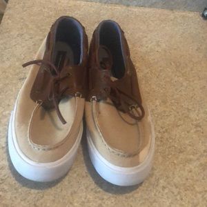 Beige and Brown Tommy Hilfiger Sneakers